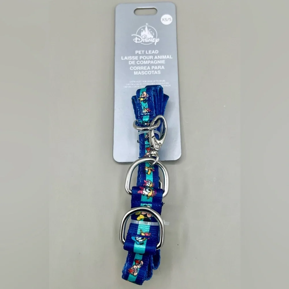 Disney Mickey & Friends Blue Pet Dog Leash XS/S 6 Ft Long NEW